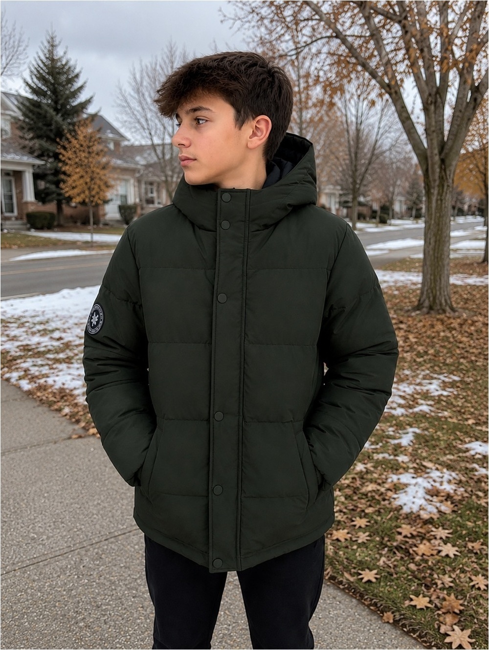 Zoo York Youth Puffer Winter Jacket Green Size 10/12 NWT Hooded